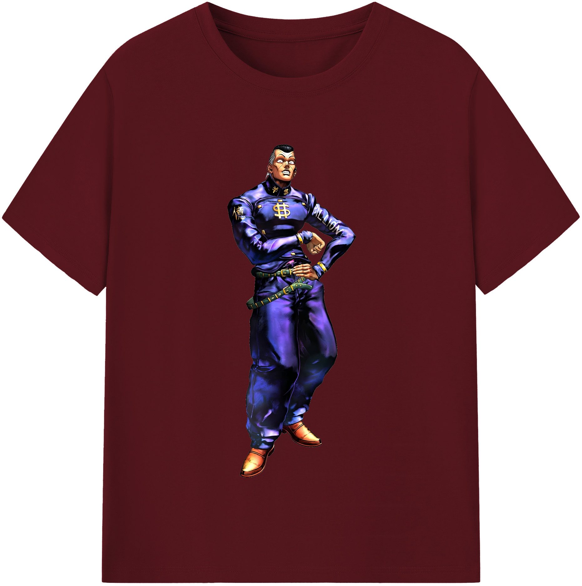（画像用） ジョジョの奇妙な冒険 虹村億泰 にじむら おくやす JoJo's Bizarre Adventure Nijimura Okuyasu 綿100％半袖Tシャツ（フロントプリント）
